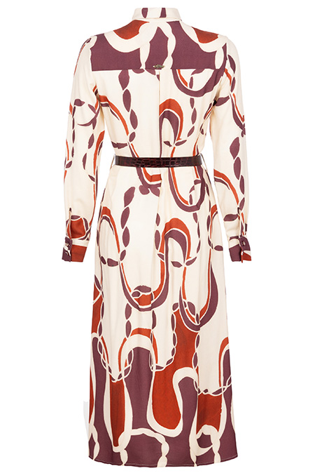 Midi haljina dugih rukava sa skrivenim kopčanjem i kaišem Tiffany Production